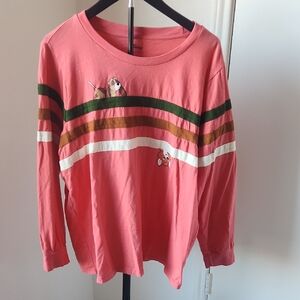 Fox And The Hound Pink Long Sleeve Shirt with Stripes